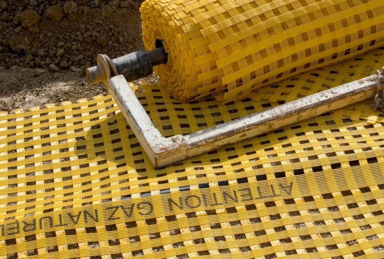 Malla de advertencia Overpipe con mensaje impreso personalizable